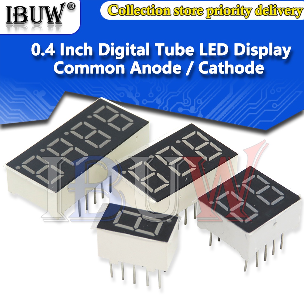 5PCS 0.4 นิ้วจอแสดงผล LED 7 Segment 2 บิต 3 บิต 4 บิตหลักหลอดสีแดงทั่วไป Cathode / Anode Digital 0.4