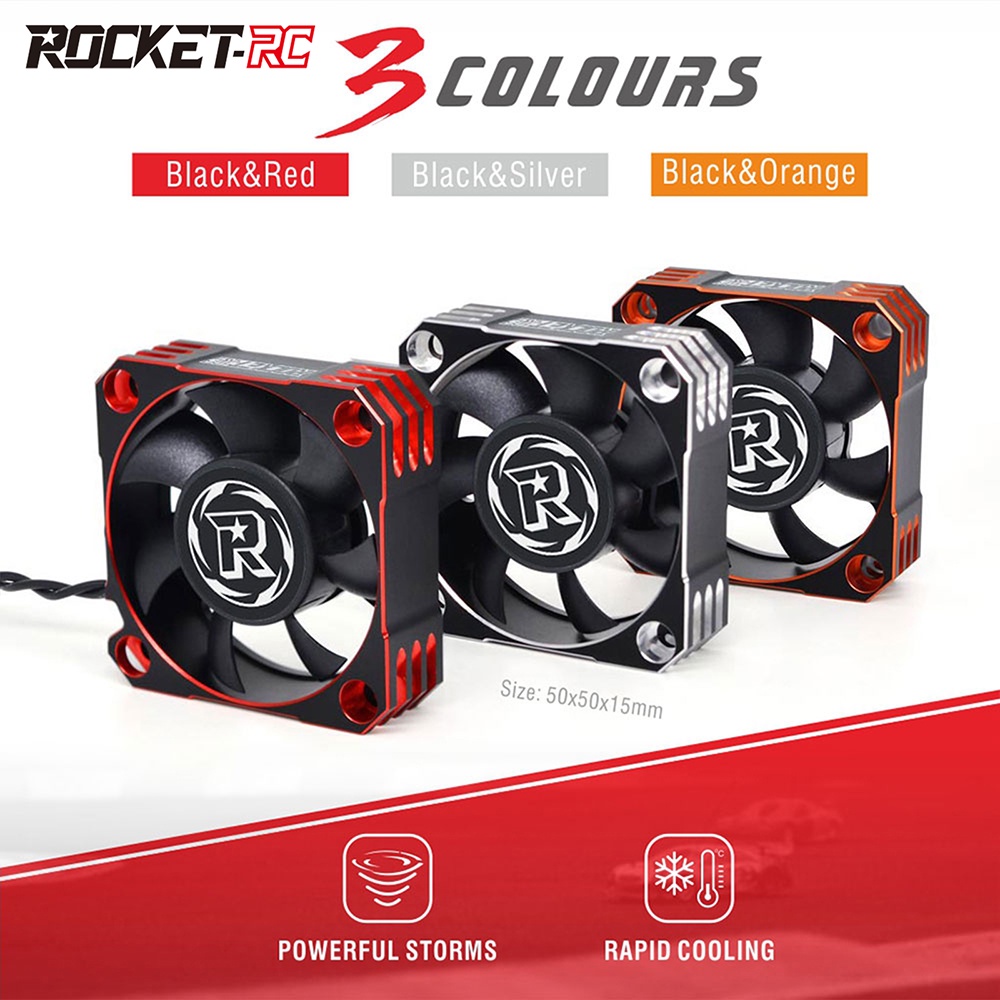 Rocket 5015 Rocket พัดลมระบายความร้อน 10000RPM สําหรับ 1/8 1/5 1/6 RC รถมอเตอร์ไร้แปรงถ่าน