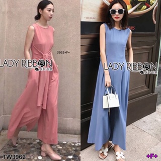 👗Pfashion [ส่งไว!!🚛] P3962 จั้มสูทขายาวแต่งริบบิ้น Long jumpsuit with ribbon