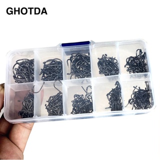 500pcs Fishing Hook Set Coated High Carbon Stainless Steel Thorn Hard Durable Not Easy To Unhook Feng Carp Hook Sharp Flat Fishhook 3#-12#