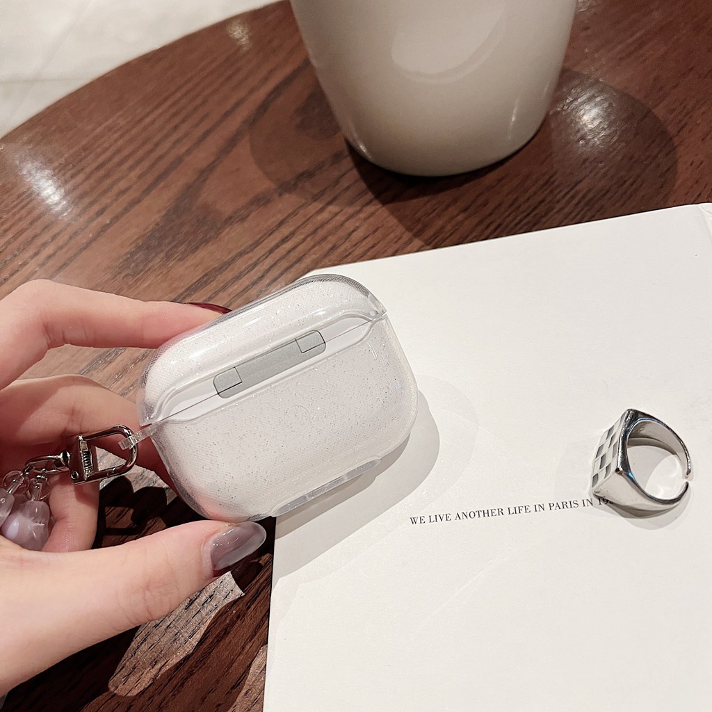 ปลอกสําหรับ แอร์พอด 4 มือโปร 3 2 โรแมนติกส่องแสงโปร่งใสผีเสื้อหัวใจรักดอกไม้ ทีพียู หูฟังบลูทูธกรณีที่มีห่วงโซ่ป้องกันการสูญหายหูฟังไร้สายป้องกันการตกฝาครอบป - รูปที่ 3