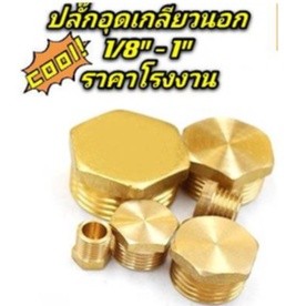 ปลั๊กอุดทองเหลือง เกลียวนอก , เกลียวใน 1/8" - 1" ทองเหลืองแท้ 100% ราคาส่ง ผลิตในไทย ราคาต่อชิ้นนะคะ