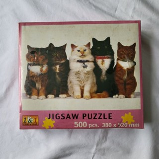 Jigsaw puzzle 500 pcs. 380 × 520 mm จิ๊กซอว์ แมว cat เกมครอบครัว