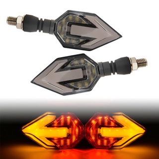 2PCS Universal LED Motorcycle Turn Signals Light 12v IP68 Waterproof Tail Arrow Flowing Water Light Rear Lights Accessor