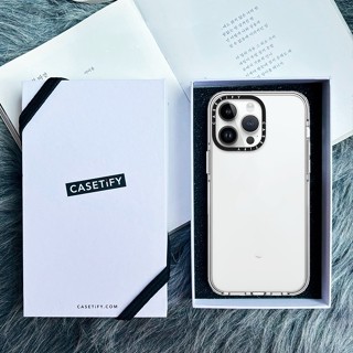 ของแท้ CASETiFY เคสโทรศัพท์มือถือ PC อะคริลิคแข็ง แบบใส สีขาว สําหรับ iPhone 14 14Pro 11 12 13 Pro Max