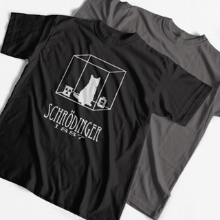 เสื้อยื COOLMIND 100% ผ้าฝ้าย schrodinger แมวพิมพ์ผู้ชายขนาดใหญ่ T shrit ลําลองเรียงลําดับแขนผ้าฝ้ายฤดูร้อนผู้ชายเสื้อยื