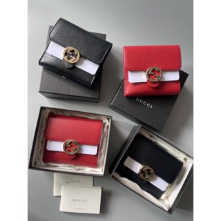 New Gucci  Interlocking Short Wallet 3 พับ  🌈มี3สี