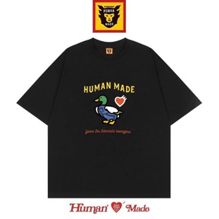 เสื้อยืดแขนสั้น ผ้าฝ้ายแท้ ทรงหลวม พิมพ์ลาย Human MADE เข้ากับทุกการแต่งกาย สไตล์ญี่ปุ่น แฟชั่นสตรีท สําหรับผู้ชาย และผู้หญิง