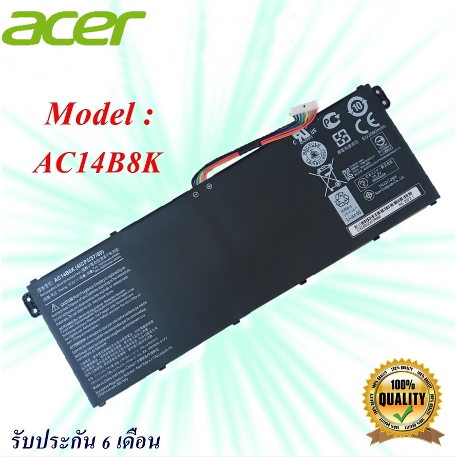 Acer Battery Notebook  Model  AC14B8K  Aspire V3-371 V3-111 ES1-511 E5-771G P276  แบตเตอรี่ของแท้ เอ