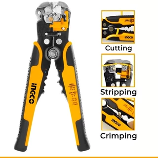 INGCO คีมปอกสายไฟอัตโนมัติ 3 IN 1 ขนาด 8.1/4 นิ้ว (210 มม.) รุ่นงานหนัก รุ่น HWSP102418 คีมปอกสายไฟ คีมปอกสาย