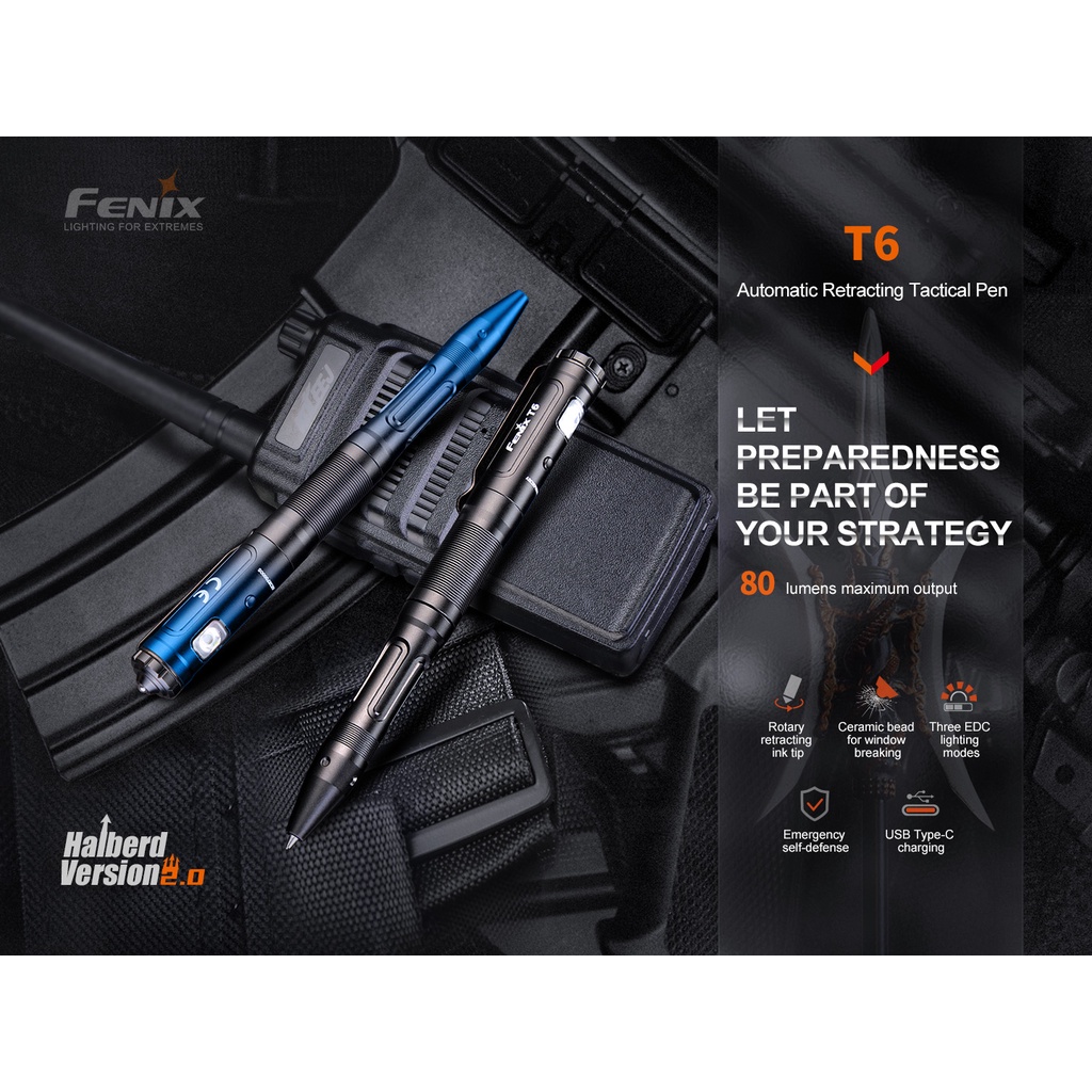 ไฟฉายปากกา Tactical PEN  Fenix T6