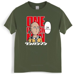 เสื้อยืดผ้าฝ้ายพิมพ์ลายแฟชั่น มาใหม่ เสื้อยืดผ้าฝ้าย พิมพ์ลาย One Punch Man ฮีโร่ Saitama Sensei สีดํา สําหรับผู้ชาย