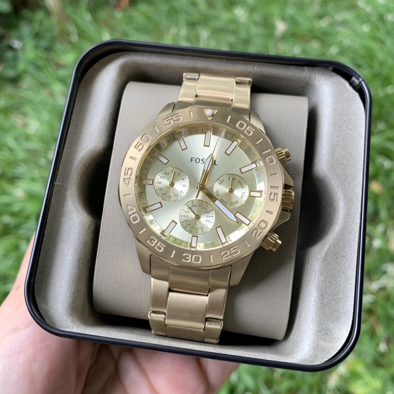 [[พร้อมส่ง📦แท้💯%]] Fossil bq2588  Bannon Multifunction Gold-Tone Stainless Steel Watch