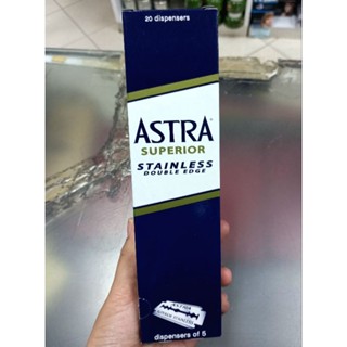 Astra Superior Stainless Double Edge แอสตร้า ใบมีดโกน 2 คม แพ็ค 100 ใบ