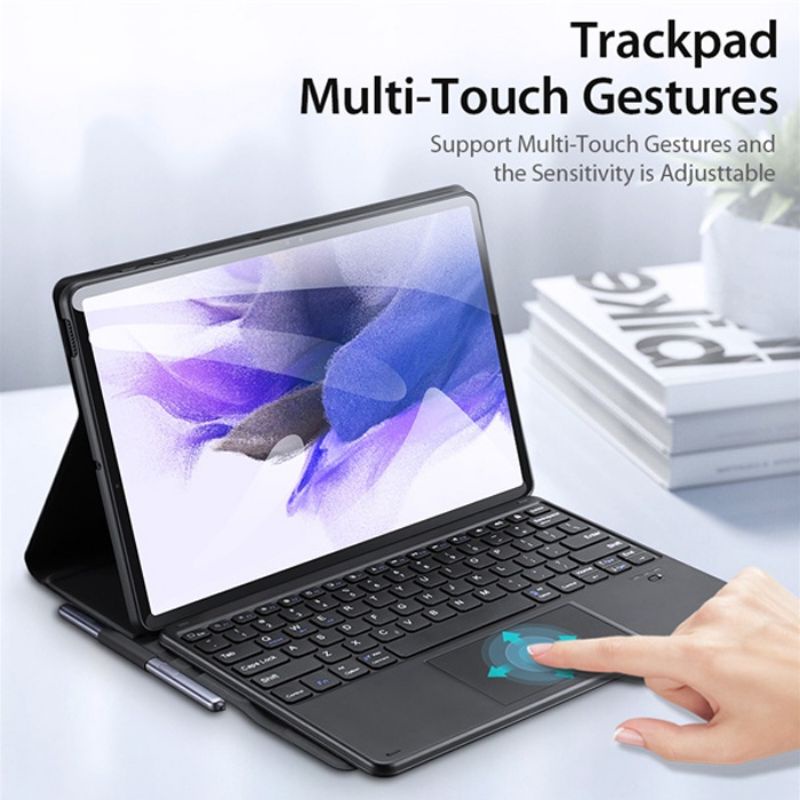 SAMSUNG TAB A7 LITE T220 T225 ฝาครอบหนังสือ FLIP STAND คีย์บอร์ดไร้สาย TOUCH TRACK PAD