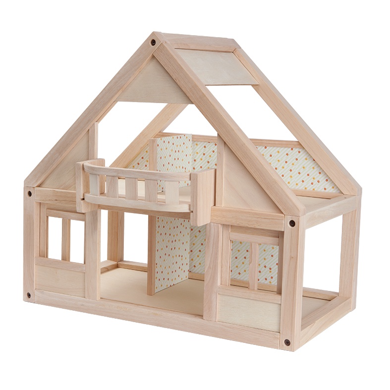 PlanToys ของเล่นไม้ 7110 My First Dollhouse บ้านตุ๊กตาเอเฟรม เสริมพัฒนาการ สำหรับเด็กอายุ 3 ปี ขึ้นไ