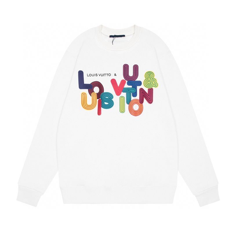 เสื้อกันหนาวแขนยาว มีฮู้ด พิมพ์ลายโลโก้ตัวอักษร LV แฟชั่นฤดูใบไม้ร่วง และฤดูหนาว สําหรับผู้ชาย และผู้หญิง