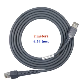 เครื่องสแกนบาร์โค้ด สายเครื่องอ่านบาร์โค้ด 2M USB Cable for Motorola Symbol Zebra Barcode Scanner LS2208/A LI2208 LS4278 STB4278 LI4278 Flatted USB to RJ45 ยาว สําหรับเครื่องสแกนบาร์โค้ด