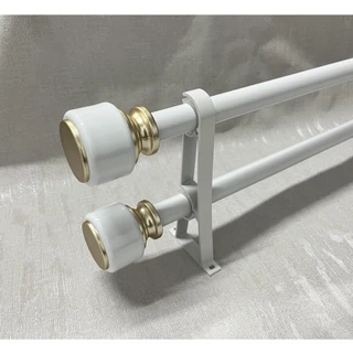 ราวผ้าม่าน ราวม่าน อุปกรณ์ราวผ้าม่านครบชุด ราวขนาด 28 mm.(ราวคู่) ราวเกิน 2 เมตรจะแบ่งครึ่งไป มีตัวต่อราวให้