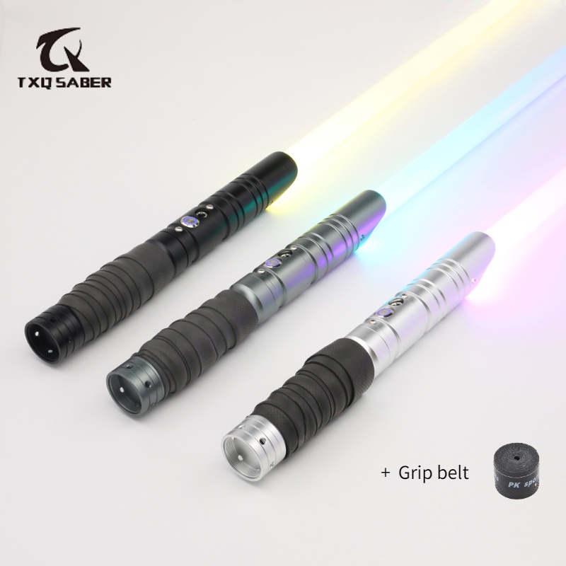 TXQSABER RGB Lightsaber โลหะ Heavy Dueling 12 เปลี่ยนสีปรับระดับเสียง Force 10 SoundFons FOC Blaster ดาบของเล่น