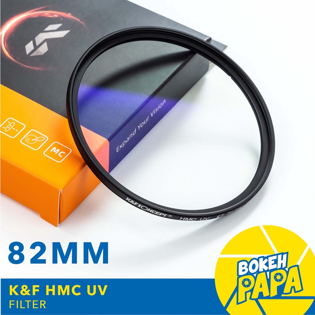 K&F 82mm MC UV Filter ชิ้นแก้ว Japan ( ฟิลเตอร์ ขนาดบางเป็นพิเศษ ) ( 82 mm ) Multi Coated HMC Filter