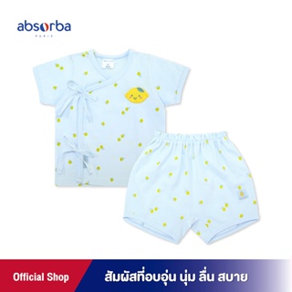 แอ็บซอร์บา ชุดเสื้อป้าย หรือเสื้อผูกหน้าเด็กอ่อนแขนสั้น คอลเลคชั่น Petit Citron สำหรับเด็กแรกเกิด - 6 เดือน - R22WABSS10BU ชุดเด็ก ชุดเด็กแรกเกิด เสื้อเด็กผู้ชาย เสื้อผ้าเด็กผู้ชาย ชุดเด็กผู้ชาย