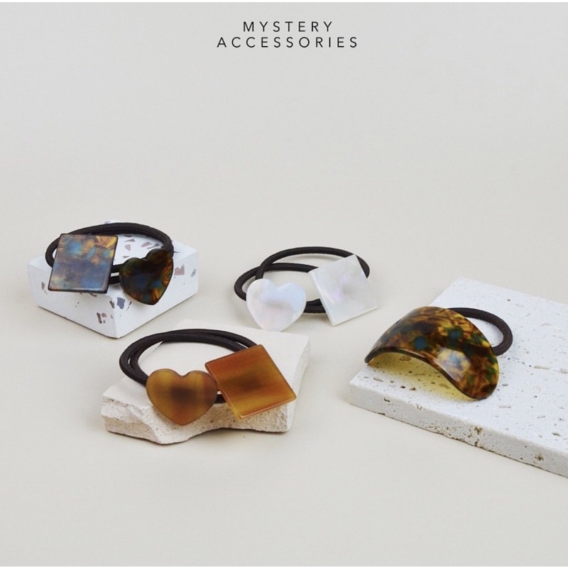 Marble Curve Hair Rubber |Mystery Accessories ยางรัดผม ยางมัดผม ยางรัดผมออกงาน ยางเกล้าผม ยางรัดผมหิ