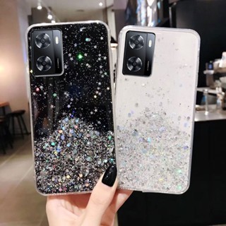 เคสโทรศัพท์สําหรับ OPPO A78 A17 A17K A77S A57 2022 A77 A78 A98 A95 A16 A15 Reno 6 6Z 8T Pro 5Gมือถือแบบนิ่ม กันกระแทก ลายดาวระยิบระยับ