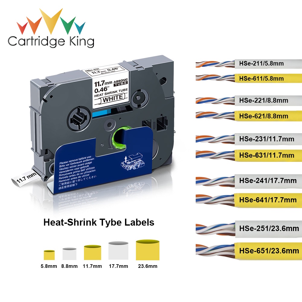 ท่อหดความร้อน 5.8 8.8 11.7 มม. สําหรับเครื่องพิมพ์ Brother PT H500 E300VP E500 E550WVP P750WVP P700 