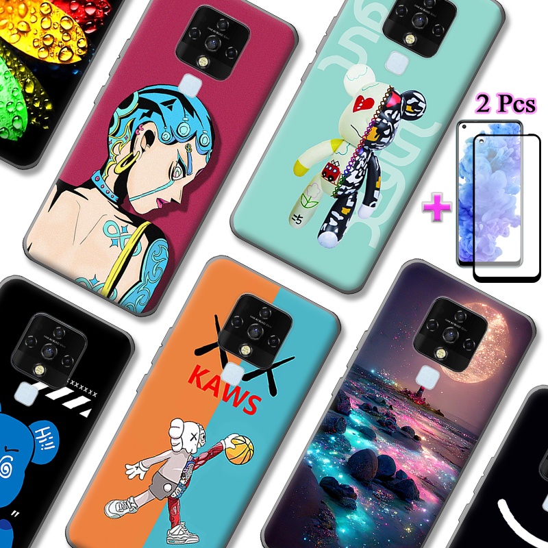 2 IN 1 กรณี Tecno Camon 16 CE7 CE7j CE9h พิมพ์กรณีสองด้านโค้งเซรามิคหน้าจอ