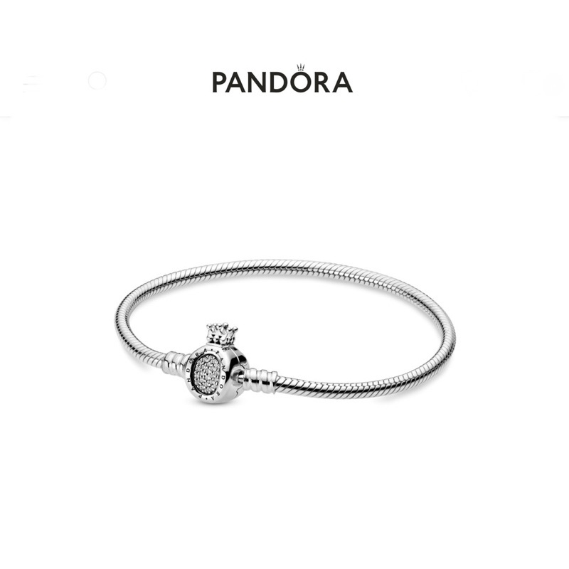 (พร้อมส่ง)Pandora​ Silver​ Bracelet​  กำไลข้อมือO crown  ของเเท้100%