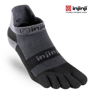 Injinji ถุงเท้าวิ่ง แยกนิ้ว RUN MW NO SHOW BLACK/GREY รุ่นวิ่งซ่อนข้อ ของแท้