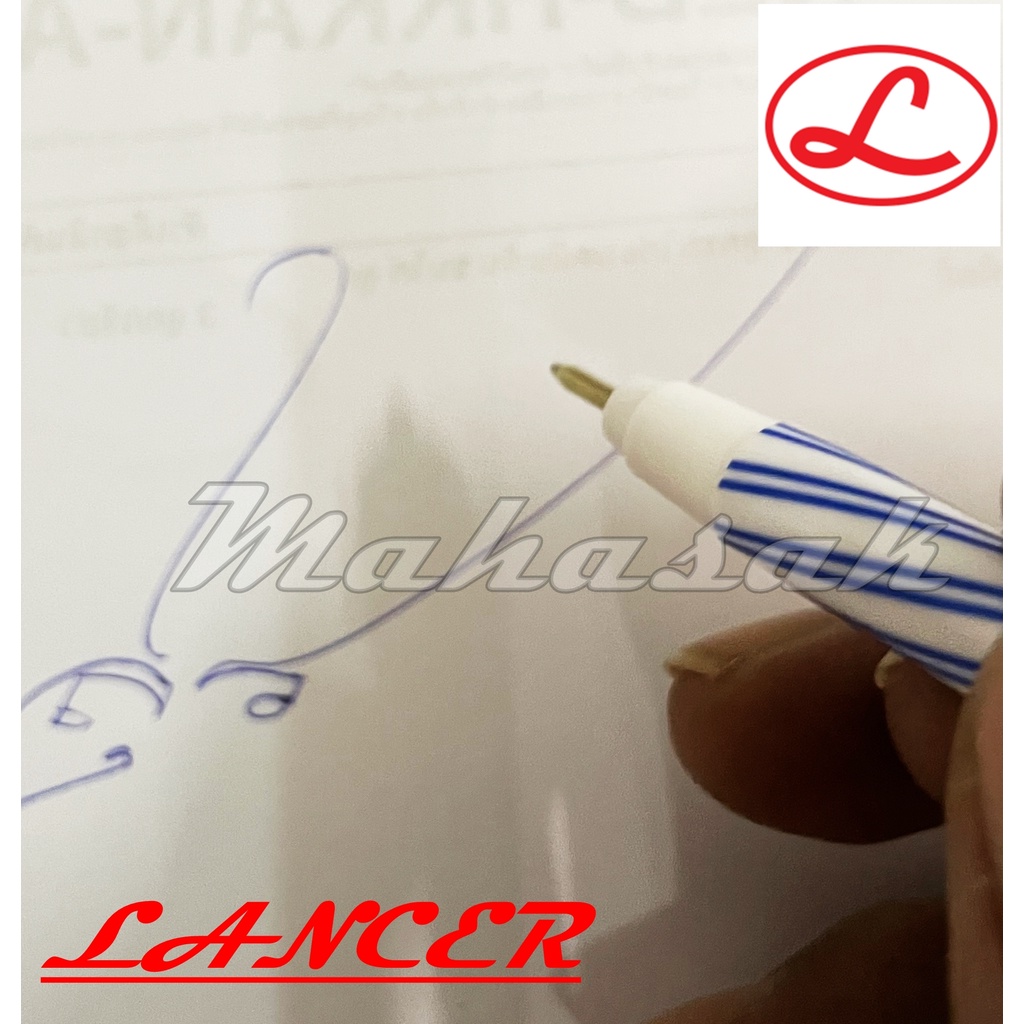ปากกา ปากกาแลนเซอร์  (10 ด้าม) Pen Lancer Spiral  ปากกาลูกลื่น ขนาด 0.5 มม.