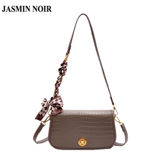 Jasmin NOIR กระเป๋าสะพายไหล่ กระเป๋าถือ ลายหนังจระเข้ สําหรับสตรี