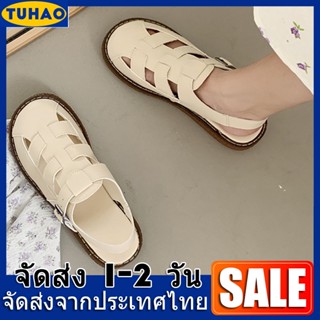 1-2 วันส่งออเดอร์พร้อมส่งในไทย รองเท้ารู#รองเท้าลำลองรองเท้าหัวโต สีเบจ สีดำ-ขาว ไซส์ 35-40 รองเท้าแตะผู้หญิงลำลอง