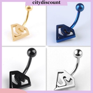 &lt;citydiscount&gt; เครื่องประดับจิวแหวนเจาะร่างกายสะดือรูปค้างคาวสแตนเลส