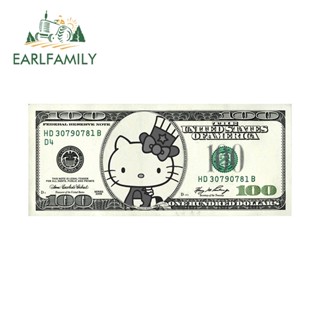 Earlfamily สติกเกอร์ไวนิล ลายอนิเมะ Money Kitty Windows JDM VAN ขนาด 13 ซม. x 6 ซม. สําหรับตกแต่งแล็ปท็อป กีตาร์