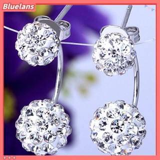 เครื่องประดับ ต่างหูแบบติดหูโทนสีเงินรูปตัว U แต่งRhinestone