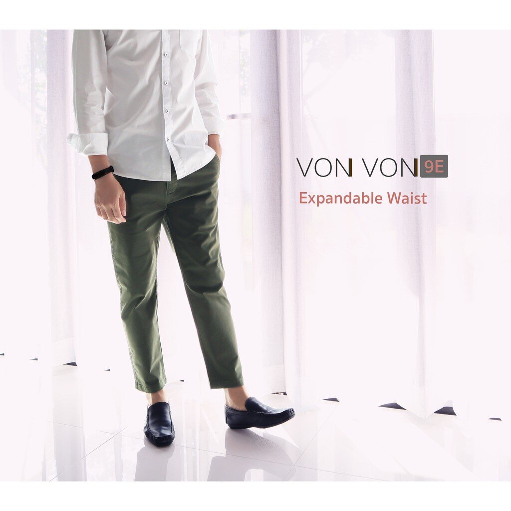 [VON VON]18สี 9E กางเกงชิโน่ 9ส่วน Expandable Waist - รูปที่ 2