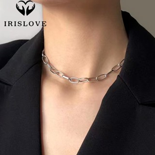 Irislove สร้อยคอโชคเกอร์ โซ่กลวง สีเงิน ทรงเรขาคณิต สไตล์พังก์ ยุโรป วินเทจ เครื่องประดับ สําหรับผู้หญิง ผู้ชาย อินเทรนด์ เท่ บุคลิกภาพ คอ เครื่องประดับ ทุกวัน