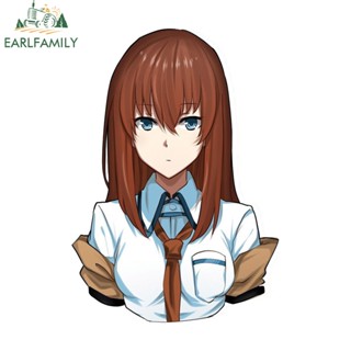 Earlfamily สติกเกอร์ไวนิล ลายการ์ตูนอนิเมะ Makise Kurisu ขนาด 13 ซม. X 9.2 ซม. สําหรับติดตกแต่งรถยนต์ แล็ปท็อป กีตาร์ กระเป๋าเดินทาง