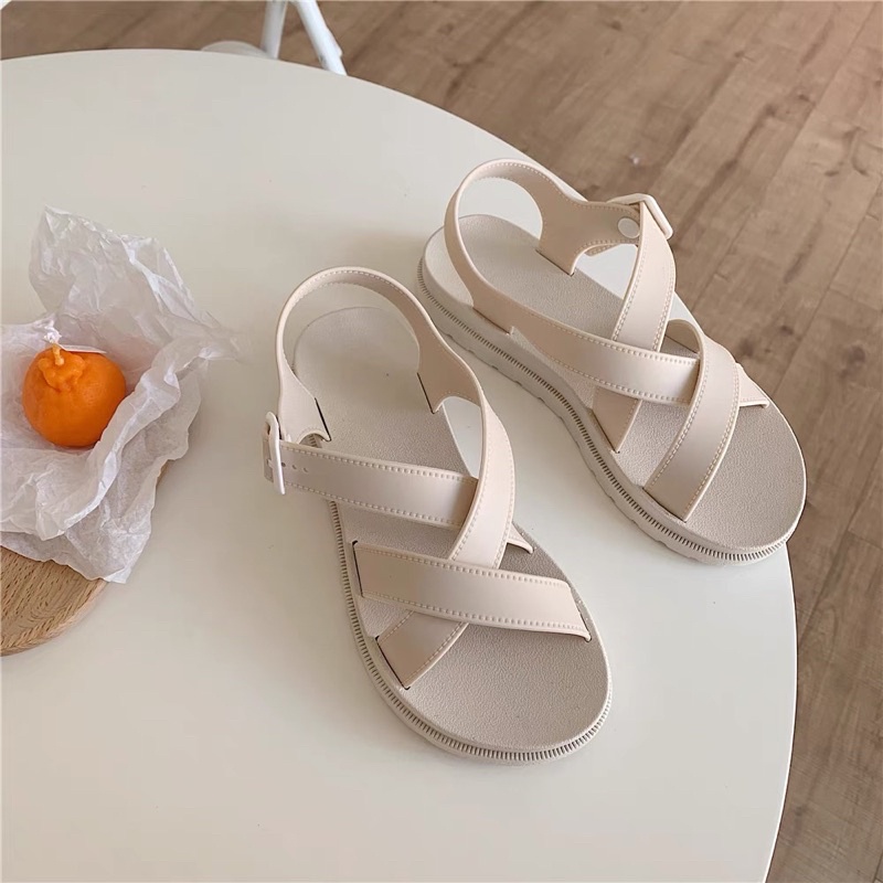 (1955 รัดไขว้ ) พาสเทล สีสวย นิ่มมาก ใส่สบาย ใส่ง่าย ถอดง่าย size:36-41 พร้อมส่ง