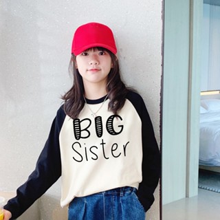 เสื้อยืด แขนยาว พิมพ์ลาย Big Sister สําหรับเด็กผู้หญิง