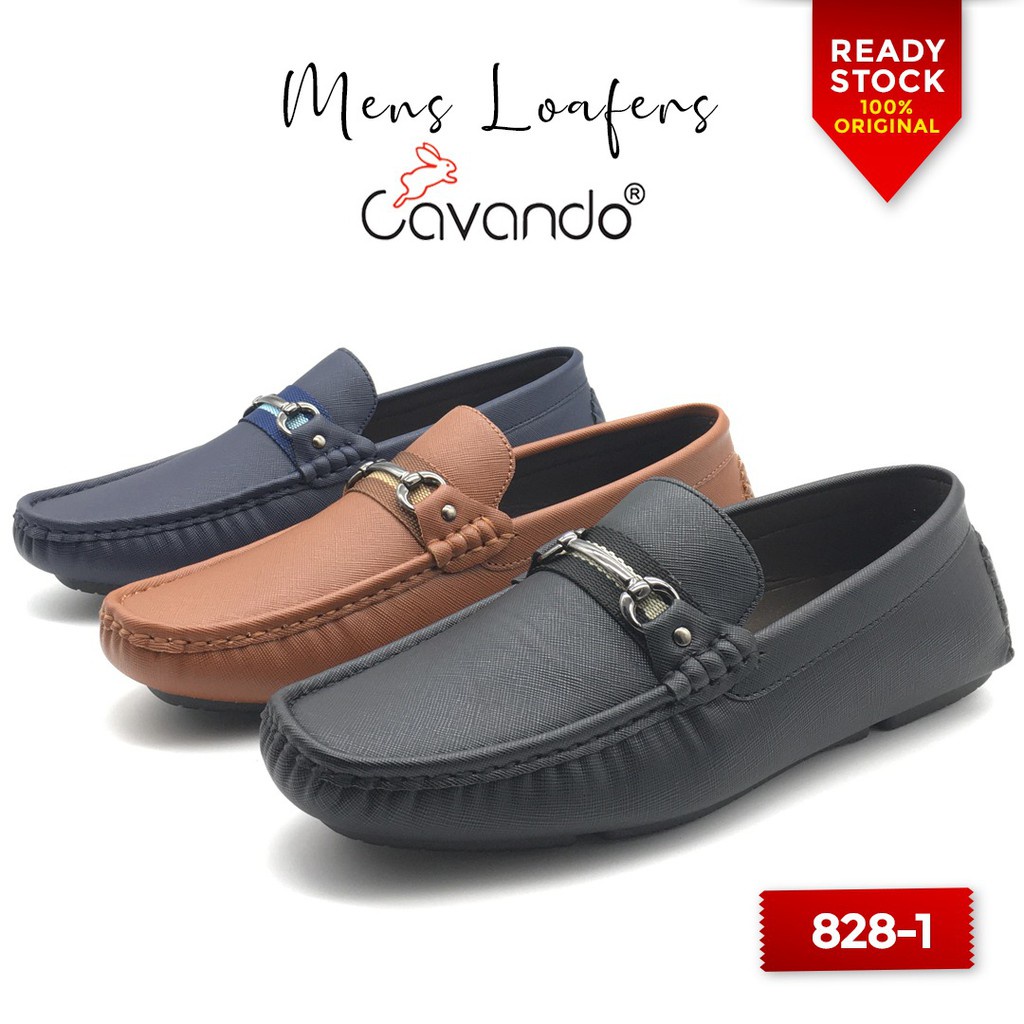 Cavando PU Leather Men Loafer Shoes 828-1 Black/Blue/Tan - Kasut Loafer Lelaki Colorage Hitam/Biru/T