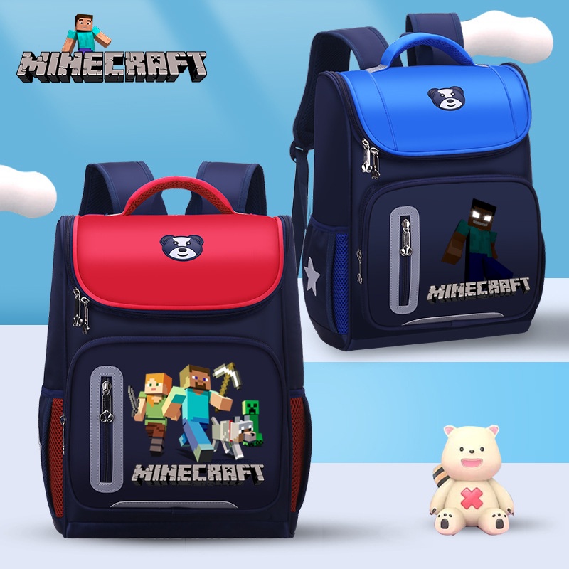 Minecraft กระเป๋าเป้สะพายหลัง กระเป๋าใส่แล็ปท็อป กันน้ํา ความจุขนาดใหญ่ ลายการ์ตูนอนิเมะ คุณภาพสูง สําหรับเดินทาง โรงเรียน