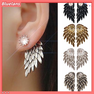 Angel Wings Rhinestone Inlaid Alloy Ear ต่างหูแบบติดหู Party