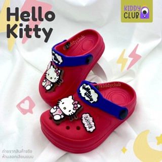 รองเท้าแตะสวม ไซส์เด็ก หัวโต มีไฟ ลาย Hello Kitty ลิขสิทธ์แท้ เนื้อไฟล่อน รองเท้าเด็ก แตะแฟชั่น (มีเก็บปลายทาง)