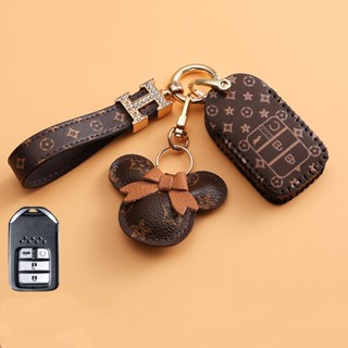 For Honda car key case 10th generation Civic accord key bag CRV xrv urv leather keychain key holder Keyless Remote Car Key Protection Cover