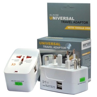 Universal travel adapter หัวปลั๊กเอนกประสงค์ 2usb port