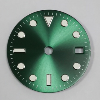 หน้าปัดนาฬิกาเรืองแสง สีเขียว 29 มม. สําหรับ Nh34 GMT Movement Part 4Pins Dials